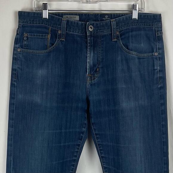 AG Adriano Goldschmied Cotton Mid Rise Straight Leg Hippie Blue Jeans Size 36 - Picture 3 of 13